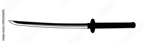 Print Samurai Sword Katana Vector Illustration Icon Stock Vector