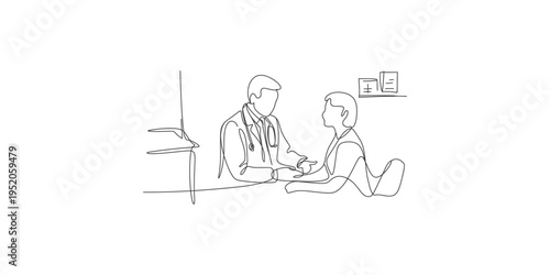 Doctor consulting a patient in a medical setting with a stethoscope consultation healthcare clinic hospital