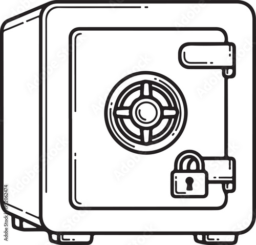 A safe with a lock and a dial