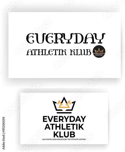 A business card with a logo and text for a fitness club called Everyday Athletik Klub