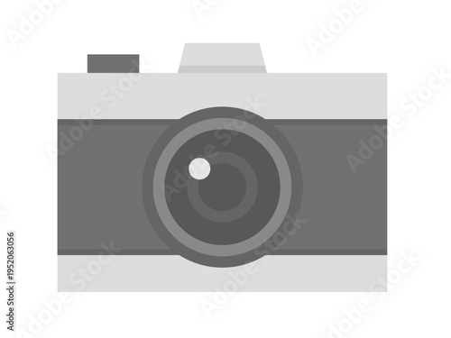 Digital Camera Icon: Flat Vector Illustration of Mirrorless or DSLR Photo Equipment for Photography and Media Design