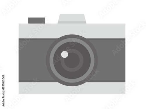 Digital Camera Icon: Flat Vector Illustration of Mirrorless or DSLR Photo Equipment for Photography and Media Design