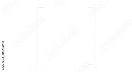 Black minimalist square frame isolated on a transparent background