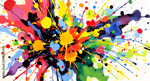 paint, splatter, splash, color, colorful, vibrant, bright, abstract, art, background, white, surface, canvas, texture, brushstroke, dripping, drops, liquid, ink, pigment, dye, creative, artistic, desi