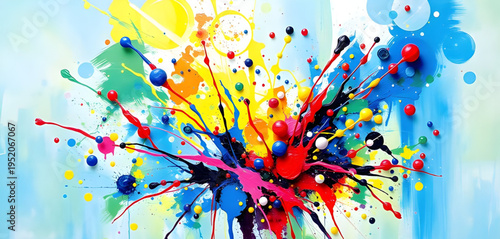 splashes, paint, splatter, burst, color, vivid, bright, abstract, artwork, backdrop, white, wall, canvas, texture, brush, stroke, drip, droplets, fluid, ink, pigment, dye, creative, artistic, design, 