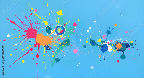 splashes, paint, splatter, burst, color, vivid, bright, abstract, artwork, backdrop, white, wall, canvas, texture, brush, stroke, drip, droplets, fluid, ink, pigment, dye, creative, artistic, design, 