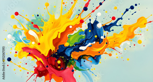 splashes, paint, splatter, burst, color, vivid, bright, abstract, artwork, backdrop, white, wall, canvas, texture, brush, stroke, drip, droplets, fluid, ink, pigment, dye, creative, artistic, design, 