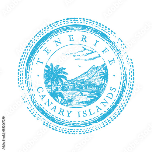 Authentic Postmark from Tenerife Island featuring Vintage Stamps and Classic Travel Mail design.