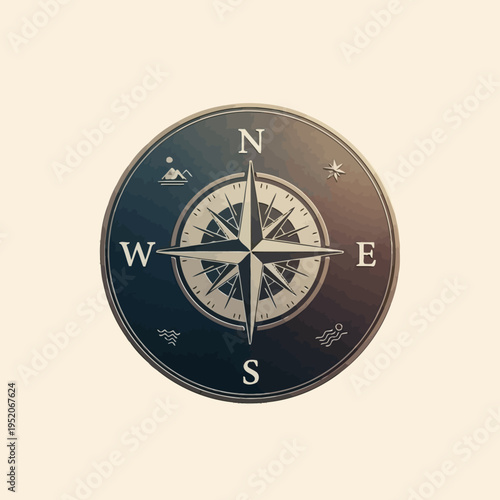 Vintage Compass Rose Navigational Tool for Exploration and Guidance.