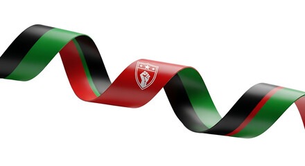 Juneteenth ribbon with raised fist and stars