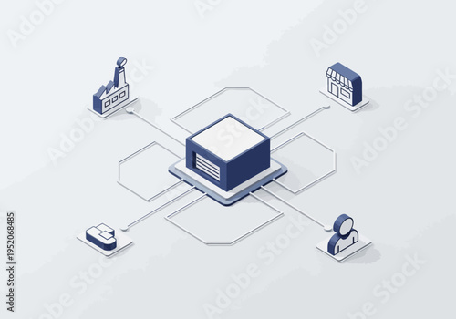 Centralized digital hub connecting businesses, industries, and individuals in a dynamic network