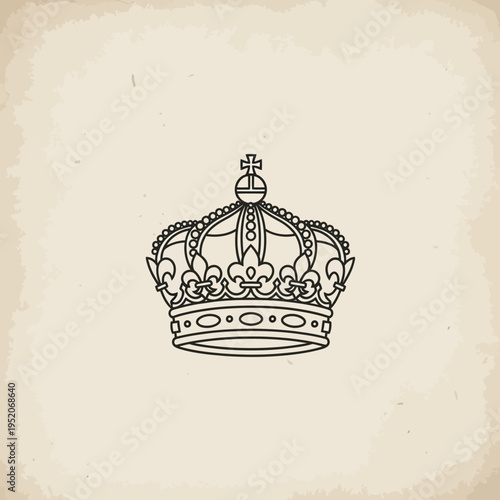 Elegant Royal Crown Illustration Symbol of Power and Royalty.