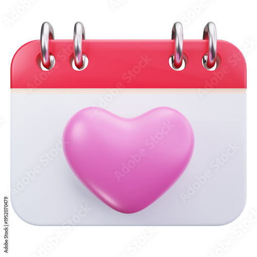 Calendar Love Heart Event 3D Illustrations