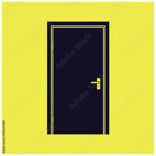 Black Door with Gold Handle and Trim.
