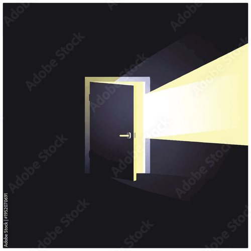 Open Door with Light Shining Through 2.