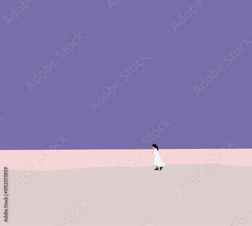 Woman hand cover hear face crying walking on city street. Feeling anxious, depressed, and emotionally overwhelmed 