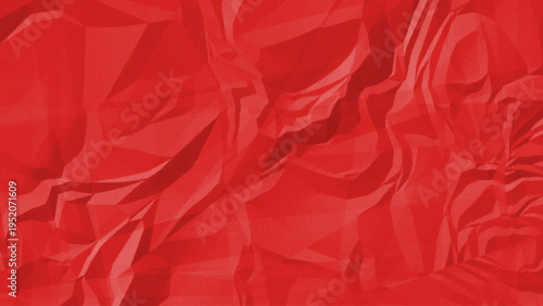 Red Crumpled Paper Texture Abstract Wrinkled Background Grunge Folded Surface Rough Vintage Creased Design