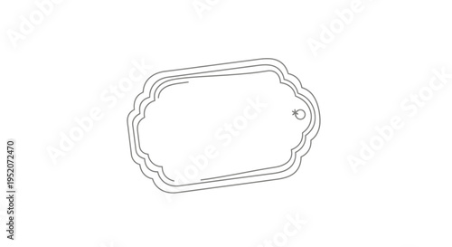 Blank metal name tag outline.