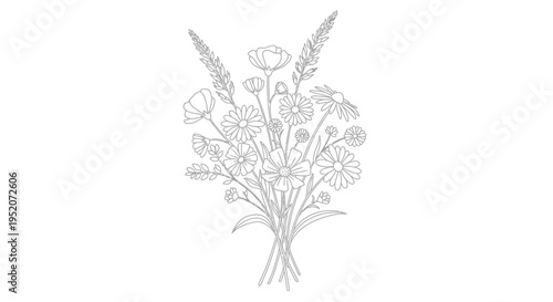 Bouquet of Wildflowers and Wheat.