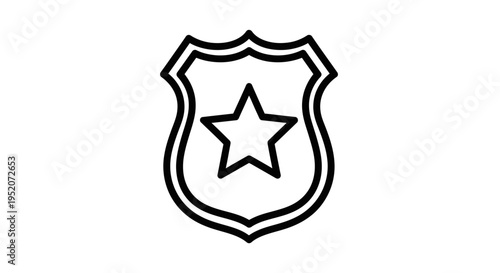 Police badge icon with star.