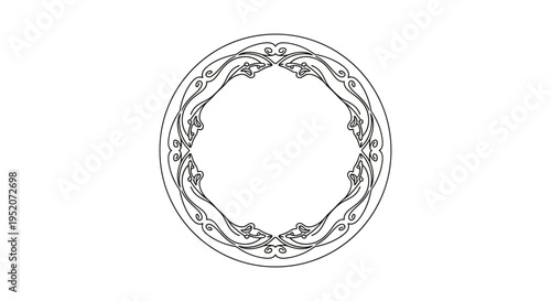Intricate Circular Decorative Border Design.