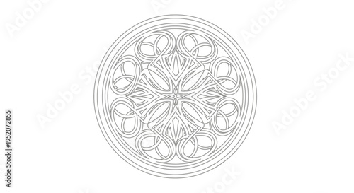 Intricate circular design with floral patterns.