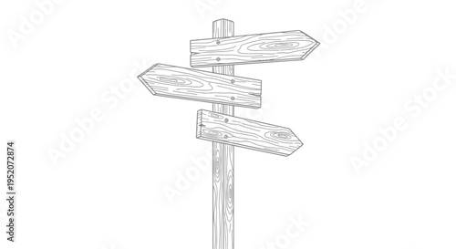 Wooden Signpost with Multiple Directional Signs.