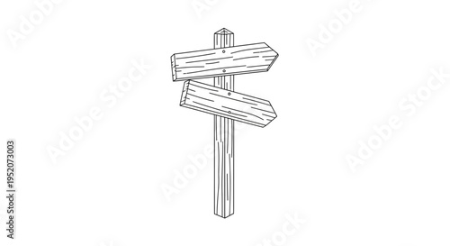 Wooden Signpost with Two Boards.