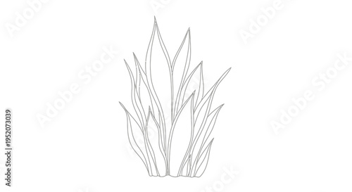 Drawing of several green grass blades.