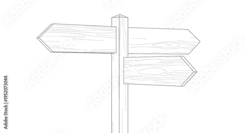 Wooden Signpost with Two Pointers.