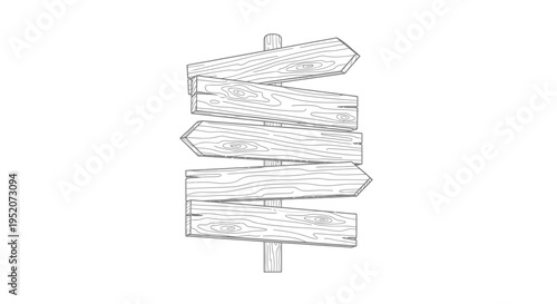 Wooden Signpost with Multiple Pointers.