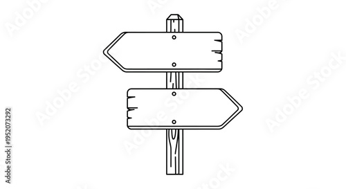 Wooden Direction Sign Post Pointers.
