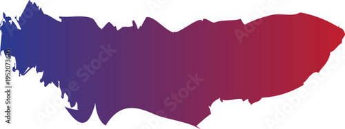 described features a brush stroke that transitions from blue on one end to red on the other, creating a striking gradient effect. This color gradient can evoke a range of emotions and interpretations.