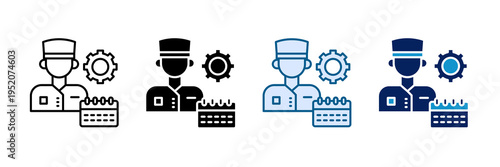 Staff Schedule Icon Set Multiple Style Collection