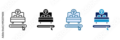 Online Reservation Icon Set Multiple Style Collection