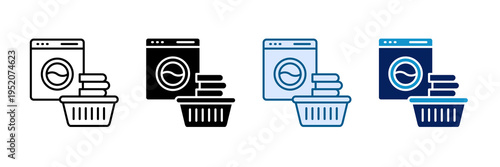 Laundry Service Icon Set Multiple Style Collection