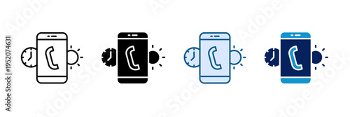 Wake Up Call Icon Set Multiple Style Collection