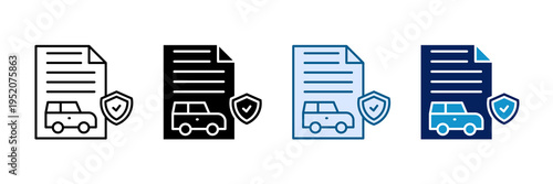 Car Insurance Icon Set Multiple Style Collection