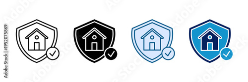 Home Insurance Icon Set Multiple Style Collection