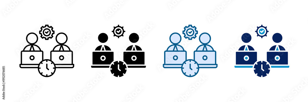 Obraz premium Team Workspace Icon Set Multiple Style Collection