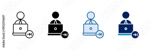 Employee Login Icon Set Multiple Style Collection