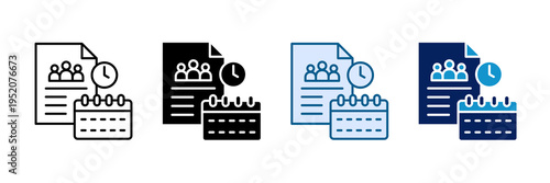 Team Calendar Icon Set Multiple Style Collection