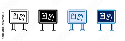 Announcement Board Icon Set Multiple Style Collection