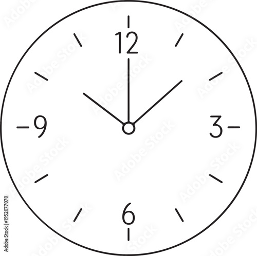 A clock face with the time 12:00