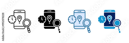 Real-Time Tracking Icon Set Multiple Style Collection