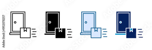 Doorstep Delivery Icon Set Multiple Style Collection