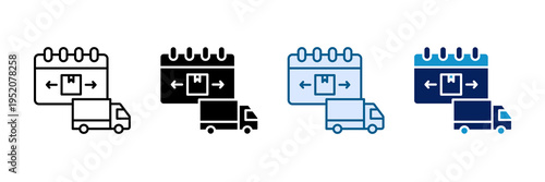 Delivery Schedule Icon Set Multiple Style Collection