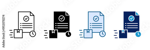 Proof Of Delivery Icon Set Multiple Style Collection