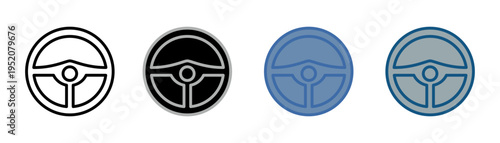 
steering wheel icon set multiple style collection with steering wheel designs