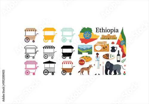 Colorful of ethiopian culture and daily life activities